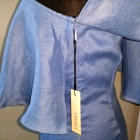 Capulet Clara One Shoulder Dress in Azure Blue - Picture 6 of 13